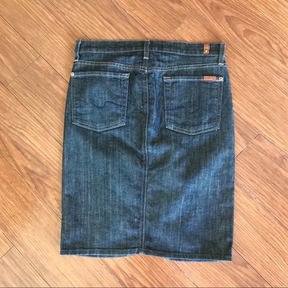 New Sexy 7 For All Mankind Pencil Denim Jean Skirt Size 27 - Picture 3 of 8
